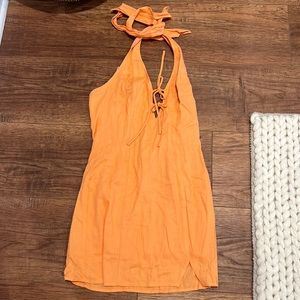 The Wolf Gang orange linen halter dress. Size XXS worn once